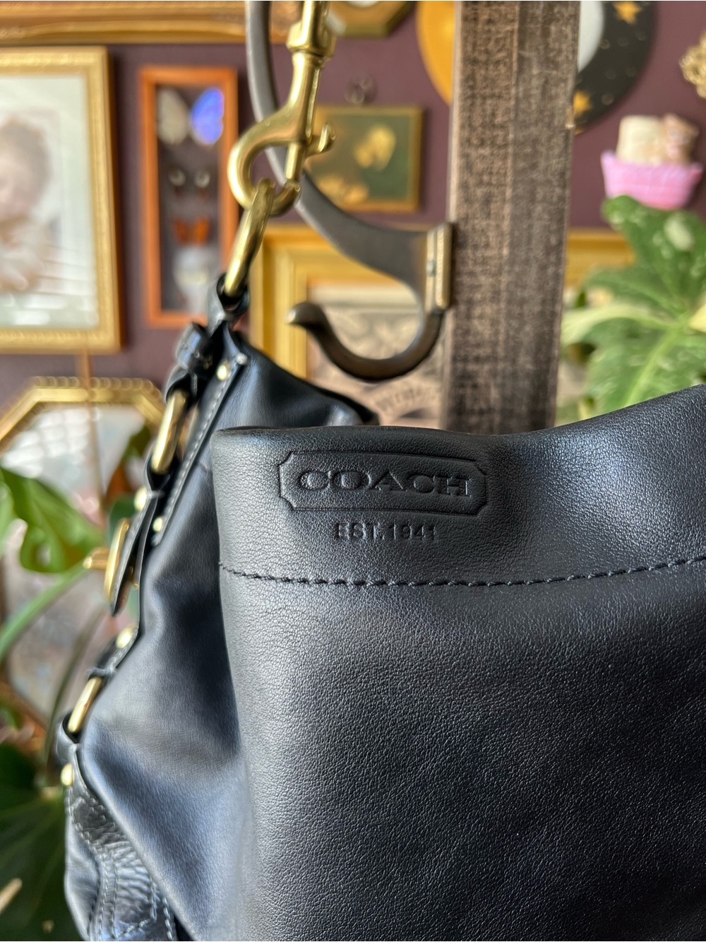 Y2K Coach Carly Black Leather Hobo Bag 10615 - Gem Y2K Coach Carly Black Leather Hobo Bag 10615 - Gem